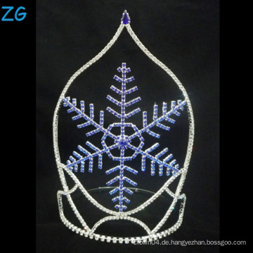 Art und Weiseentwurfs-blaue Schneeflocke-Tiara-Weihnachtskrone